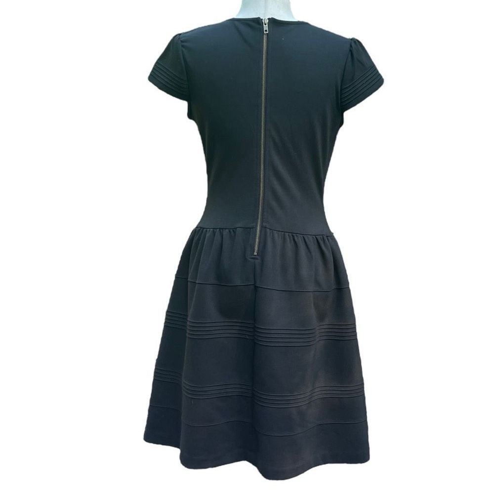 Anthropologie Girls from Savoy Black Pintuck Ponte Short Sleeve Mini Dress size - Picture 6 of 12